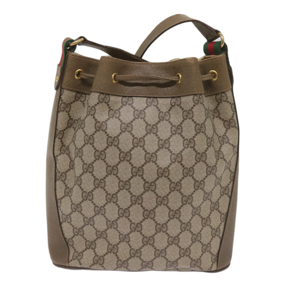 GUCCI GG Supreme Web Sherry Line Shoulder Bag PVC Beige 41 02 034 Auth ep3406 - Picture 3 of 16